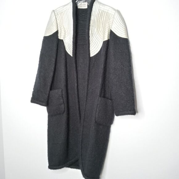 Vintage 70s Dominic Rompollo Long Wool Coat In Black Size Small
